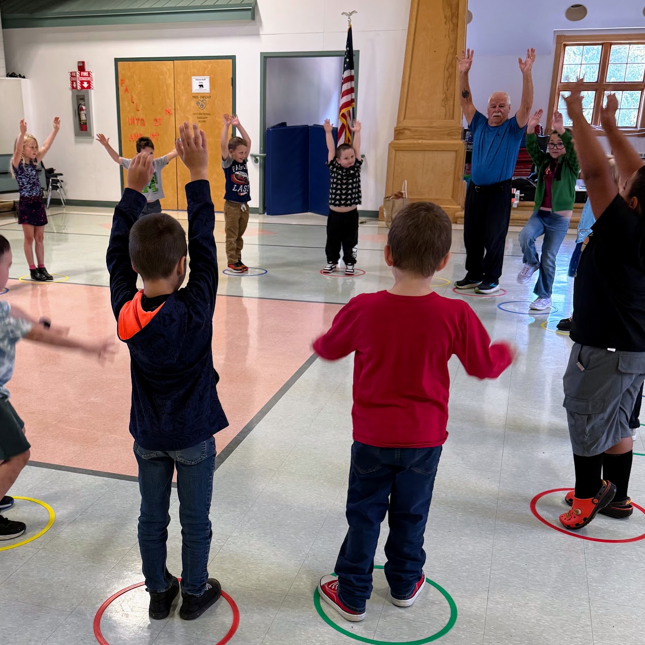 Students participate in group building activities